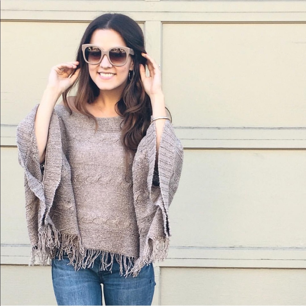 Boatneck Poncho with Arm Holes